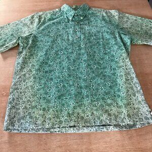Vintage Reyn Spooner Hawaiian Shirt Men XL Green Floral Ombre Button Down Pocket